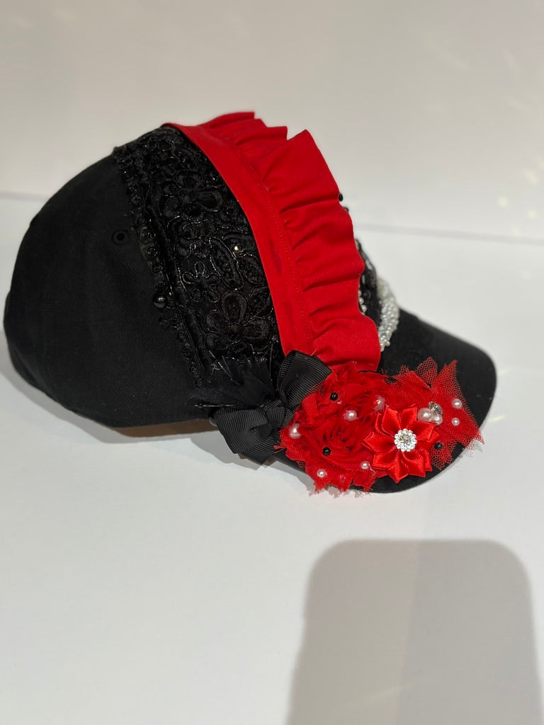 Atl Falcons with Floral Detail, Pearl Trim and Lace/Ruffle  w/ PEARL LOGO OUTLINE