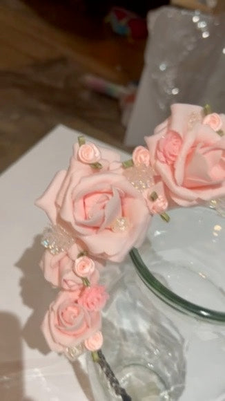 Pink Roses Headband