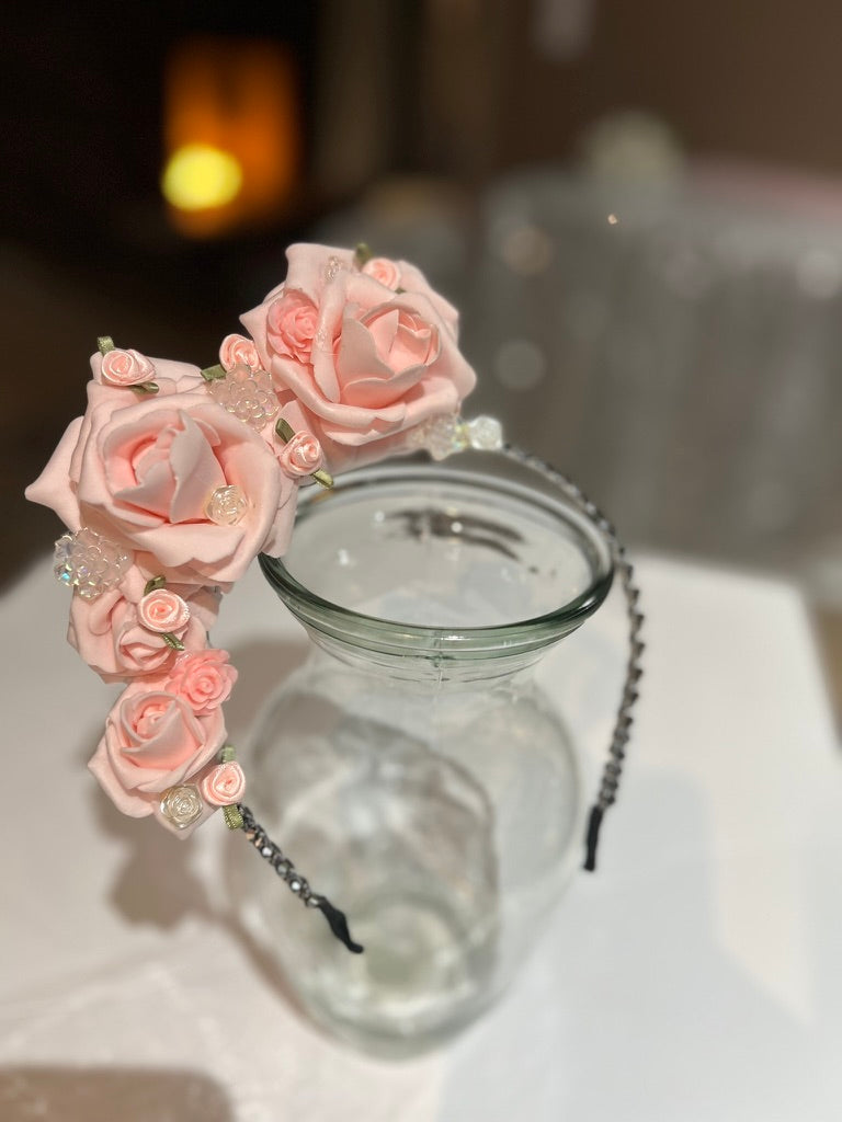 Pink Roses Headband