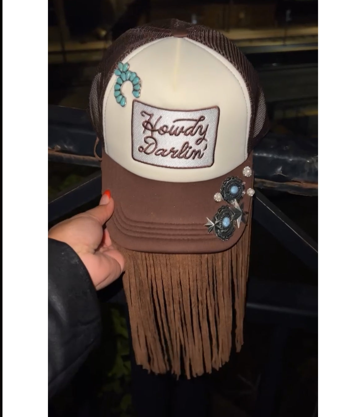 Howdy Darlin' w/ Fringe and Turquoise Charms and Silver Stars