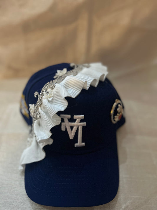 Rare upside down LA Dodgers Logo Blue Embellished Snapback- PEARL LOGO