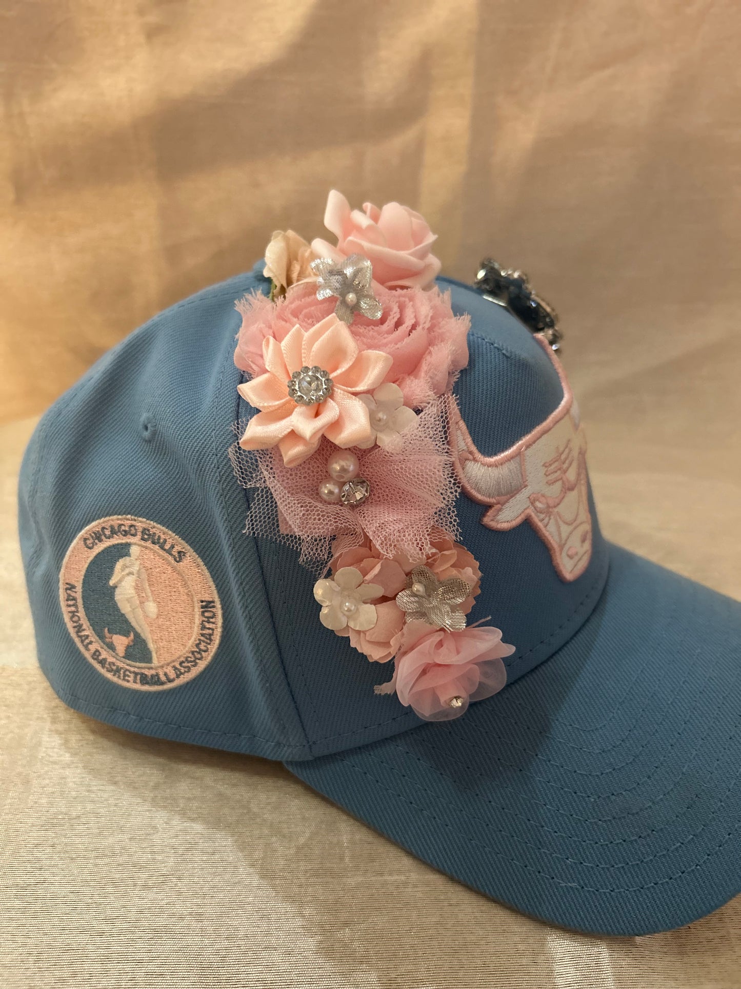 Exclusive Baby Blue and Light Pink Bulls Snapback