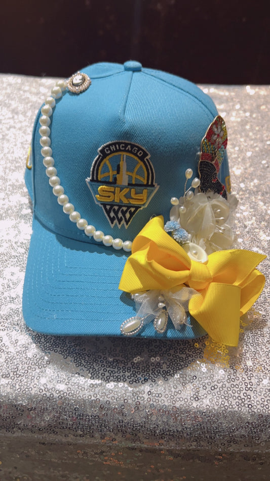 Over the Top Chicago Sky Embellished Snapback Cap